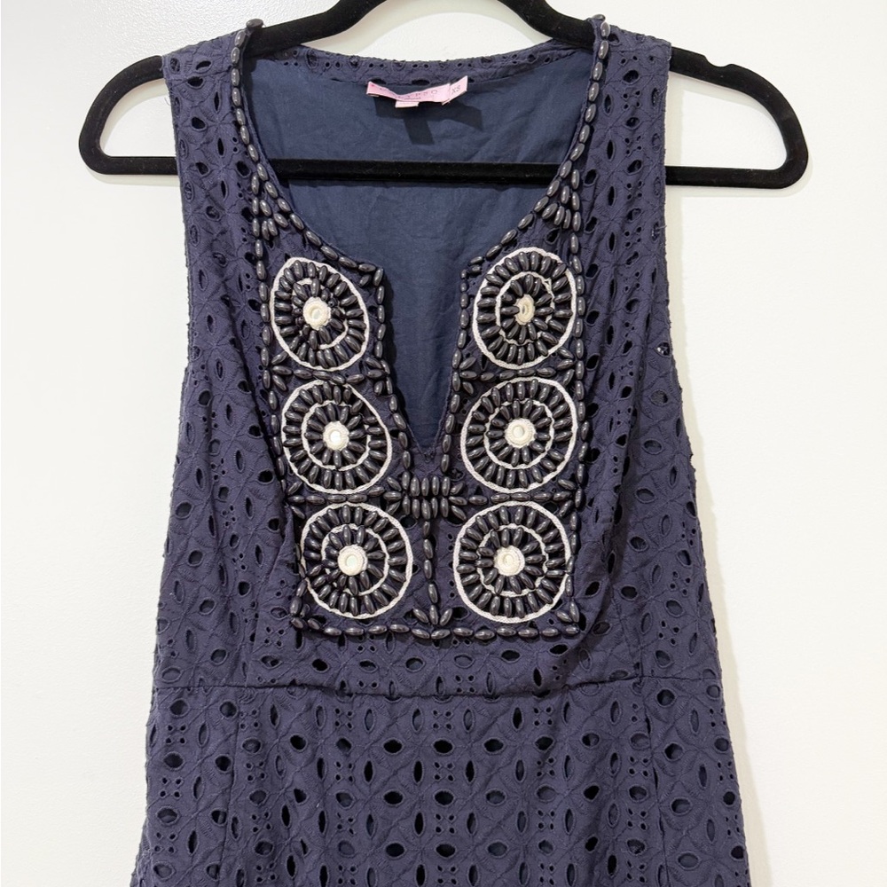 Calypso St. Barth Navy Eyelet Dress